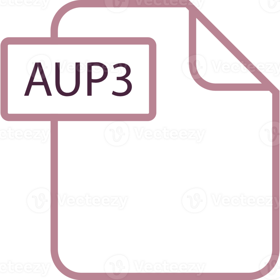 Aup3 File Format Icon Rounded Shapes Outline png