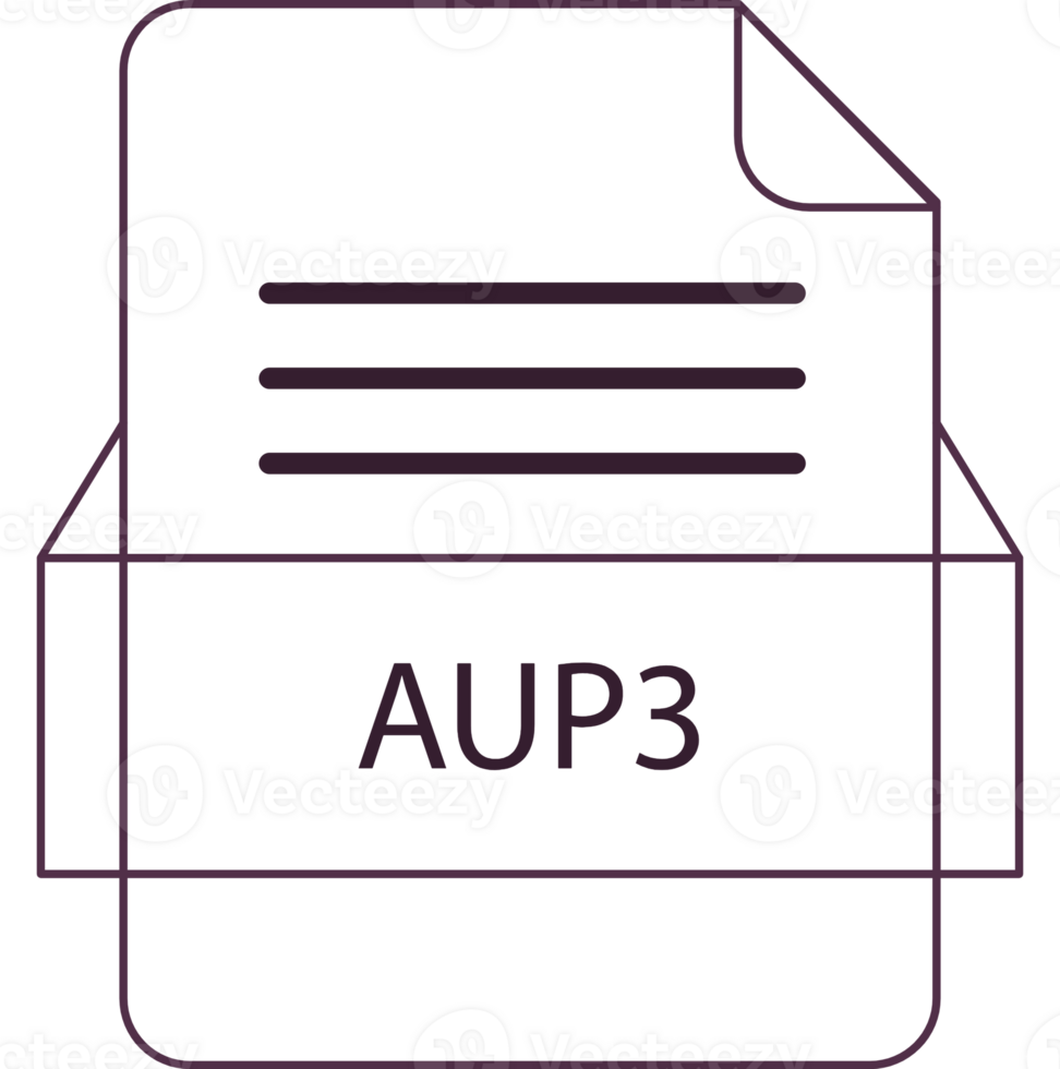 Aup3 File Icon Black Outline png