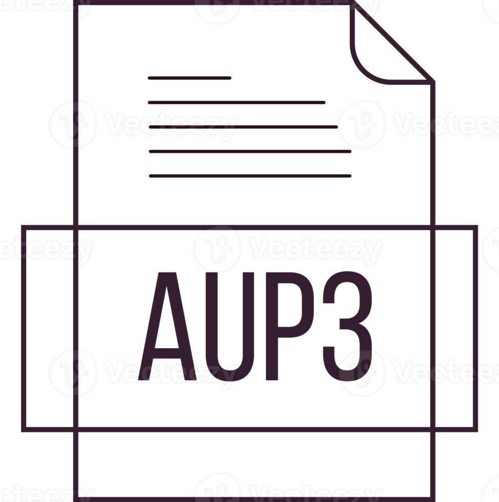 Aup3 File Icon Crisp Thick Outline Sharp Corners png