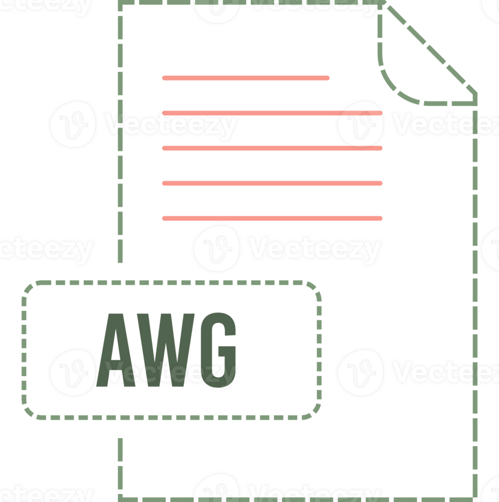 Awg File Format Icon Dashed Outline png