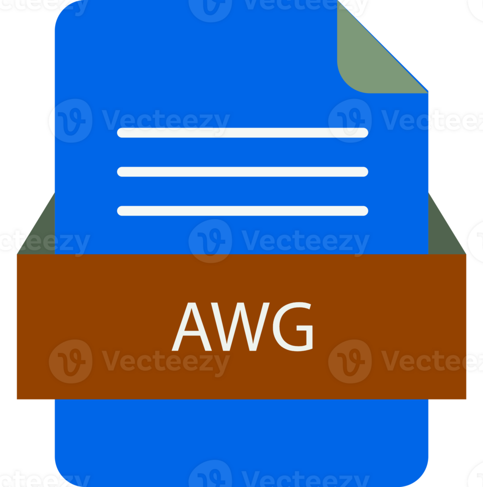 Awg File Icon With Color And Rounded Corners And Folded Doc png