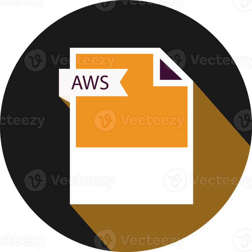 Aws File Format Icon And Black Shadow Circular Shape png