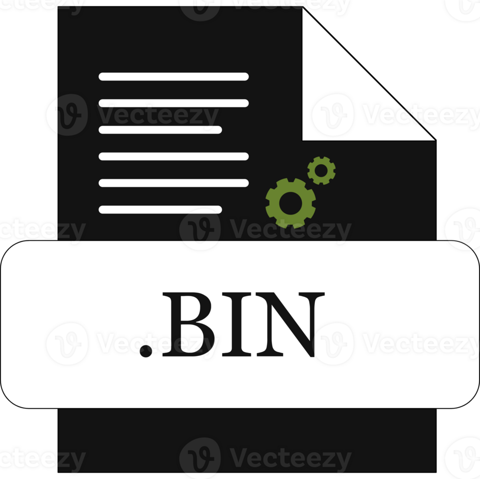 Bin File Extension Icon Black Fill png
