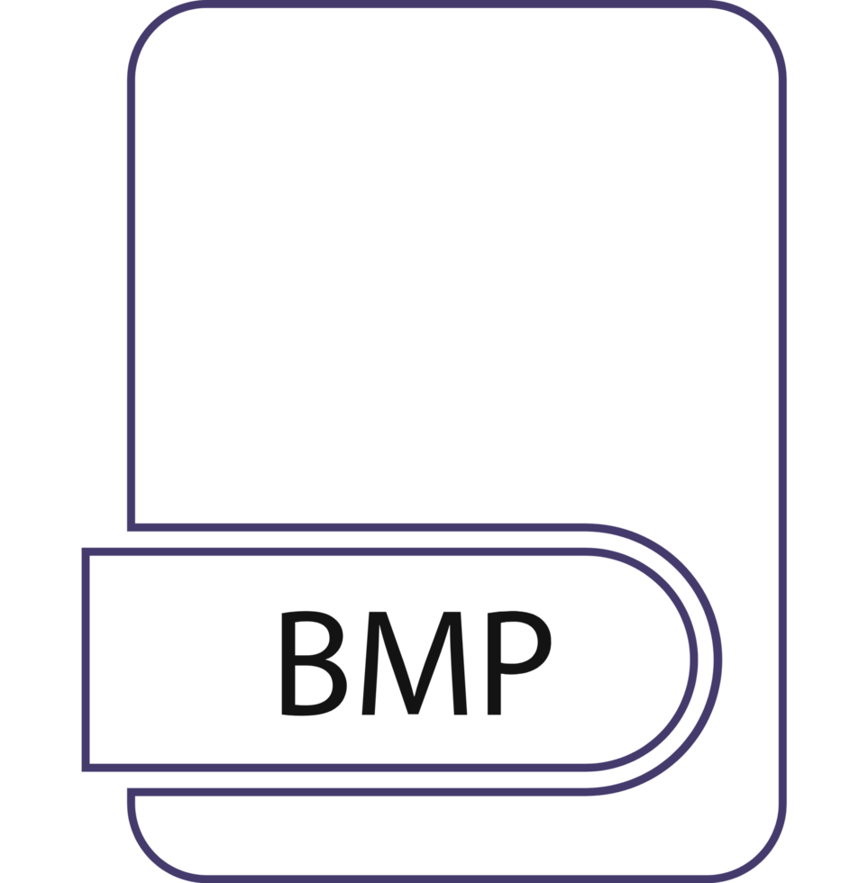 Bmp File Format Icon Black Outline And Light Color Text png