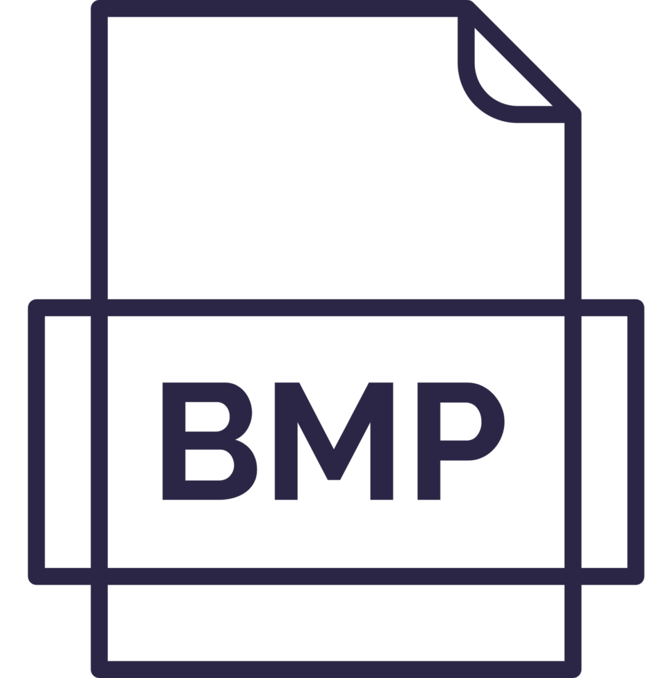 Bmp File Icon Thick Outline Rounded Corners png