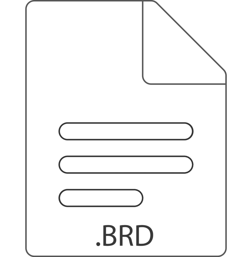 A black and white image of a document with the word brd png