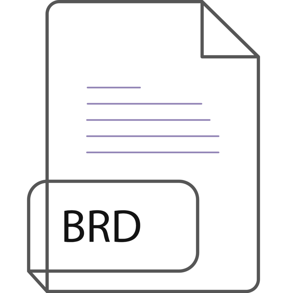 Brd File Extension Icon Crisp Corners Thick Outline png