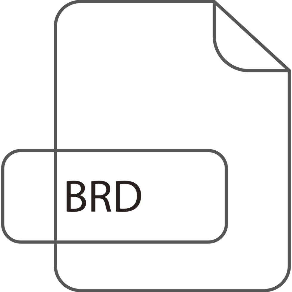 Brd File Extension Icon Raw Thicker Outline png