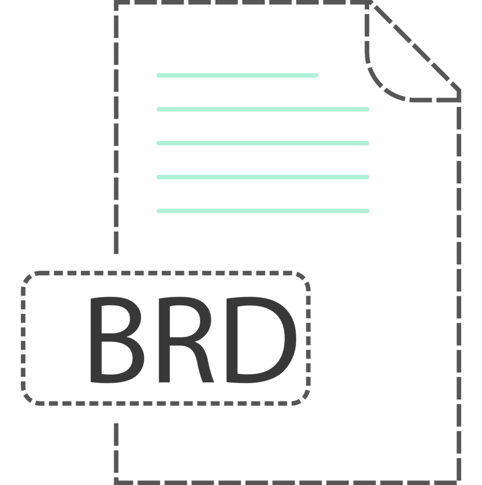 Brd File Format Icon Dashed Outline png