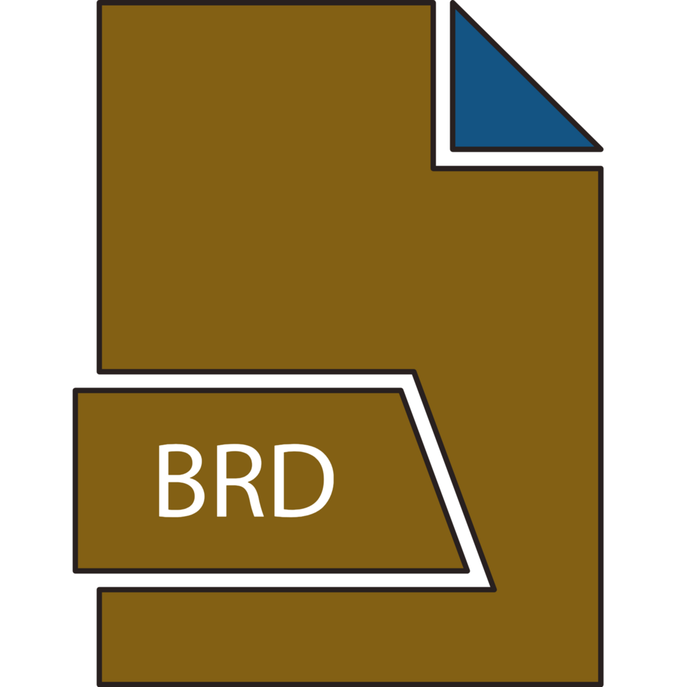 Brd File Format Icon In Shapes 2 Colors And Side Contour png