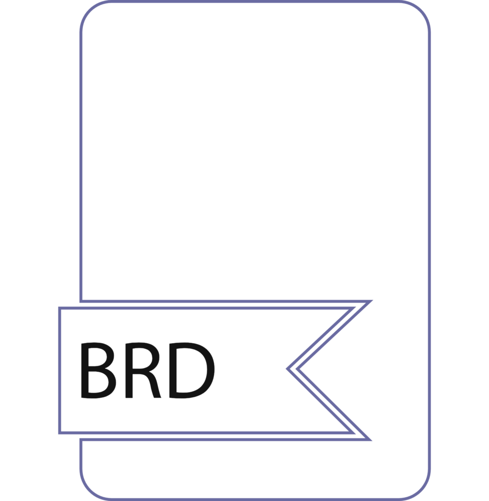 Brd File Format Icon Thick And Label Outline png