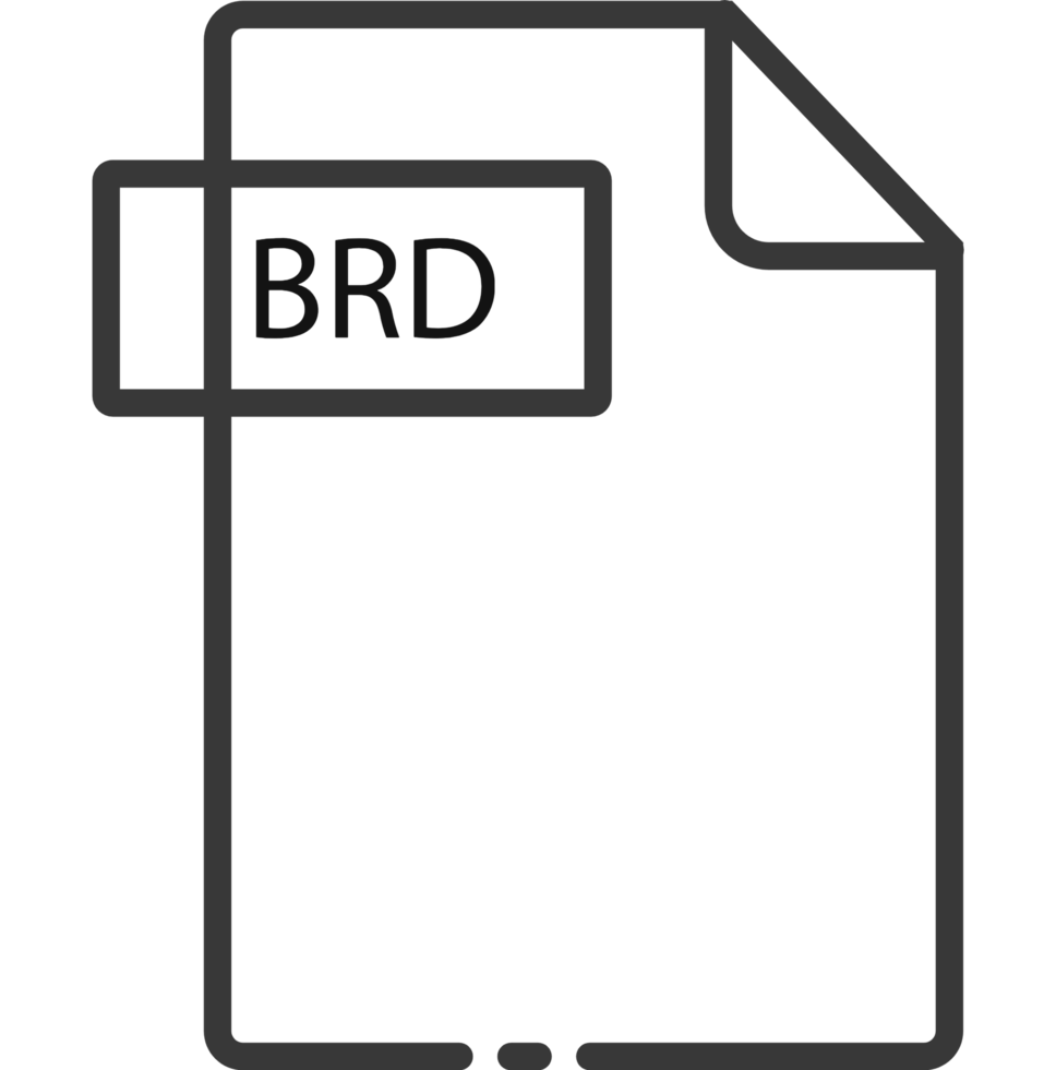 Brd File Format Minimal Icon With Black Outline png