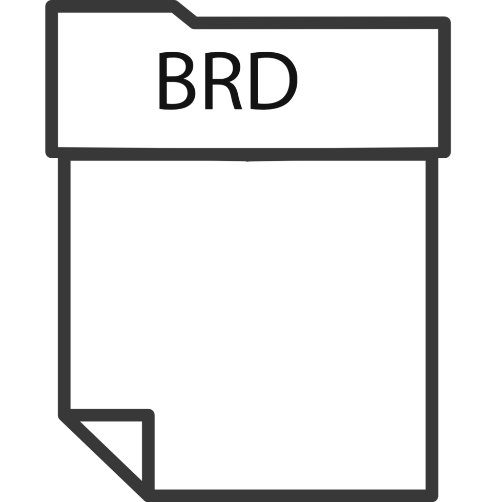 Brd File Format Minimal Icon With Thick Outline png