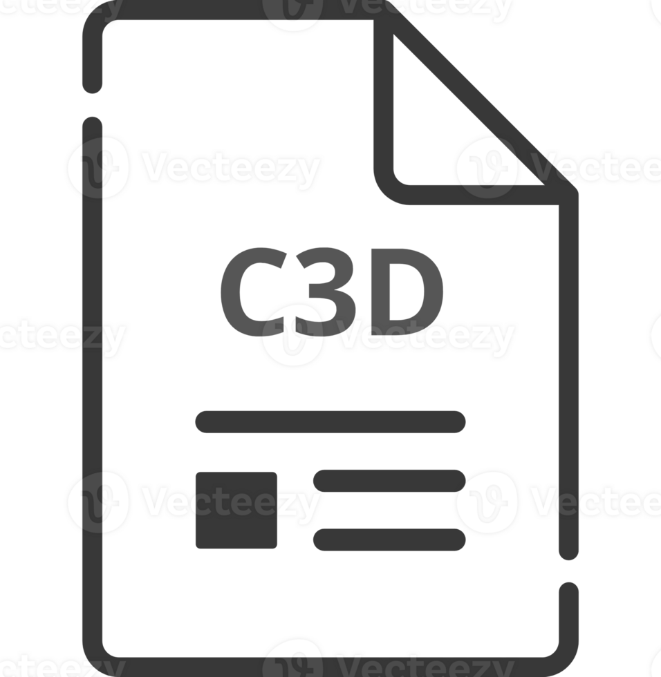 C3d File Icon Minimal Outline With Symbols png