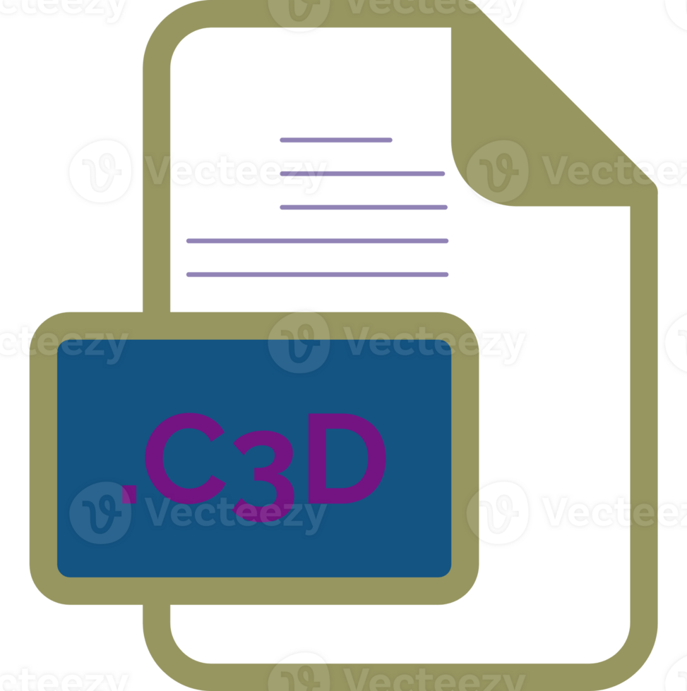 C3d File Extension Icon Color Fill Rounded Corners Inside Transparent png