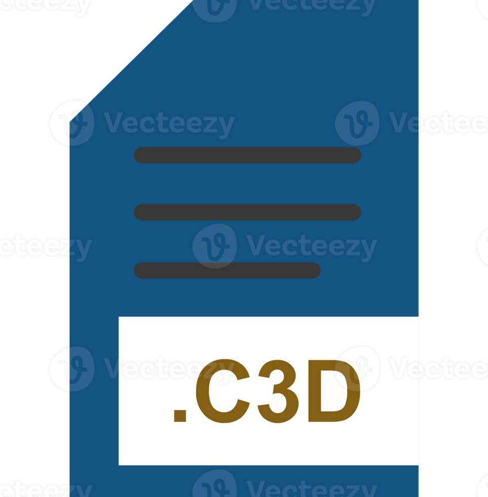 C3d File Extension Icon Minimal Color Fill png