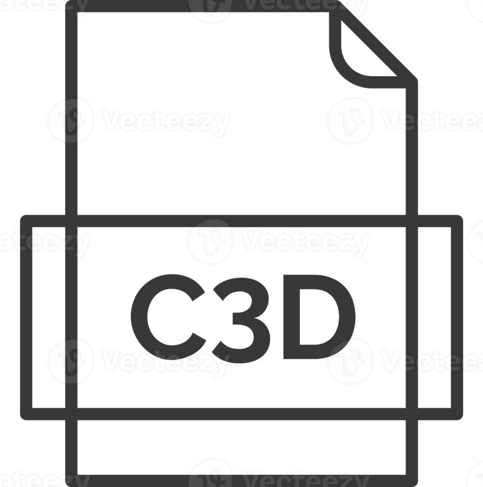 C3d File Icon Thick Outline Rounded Corners png