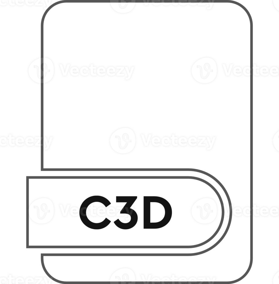 C3d File Format Icon Black Outline png