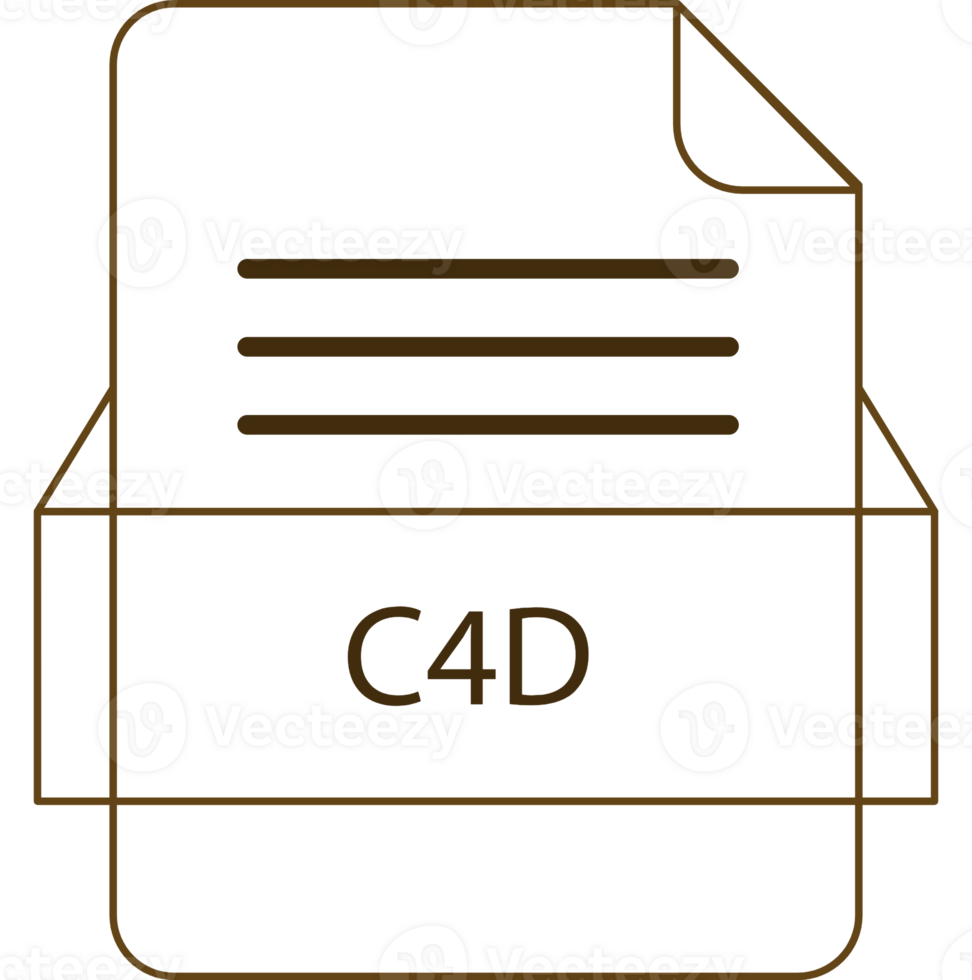 C4d File Icon Black Outline png