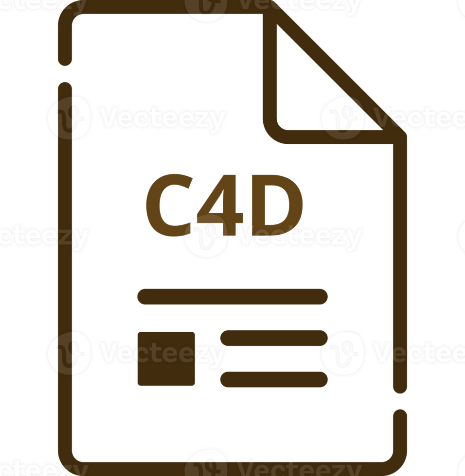 C4d File Icon Minimal Outline With Symbols png