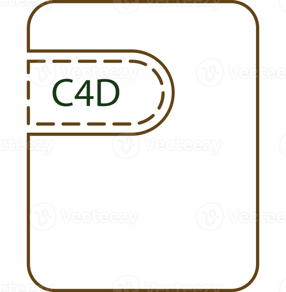 C4d File Icon Thick Black Outline png