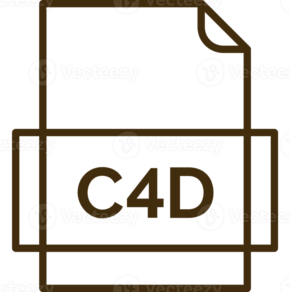 C4d File Icon Thick Outline Rounded Corners png