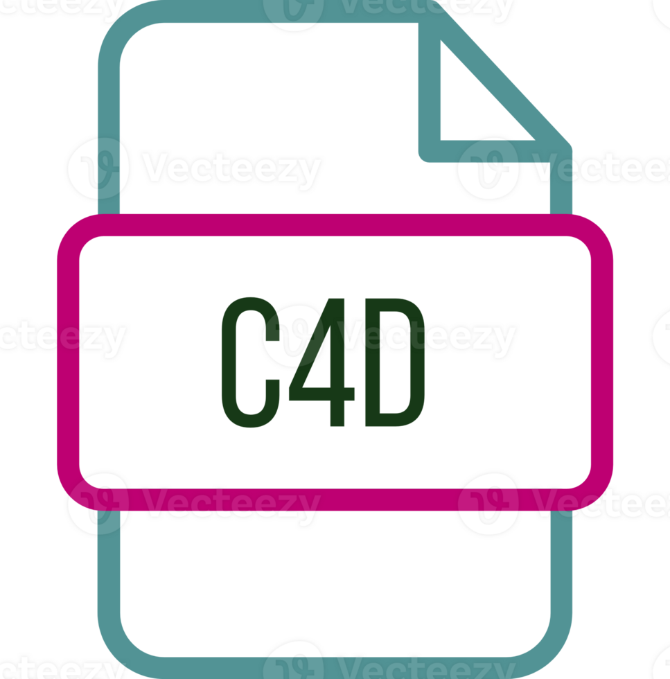 C4d File Icon With Bold Outline png