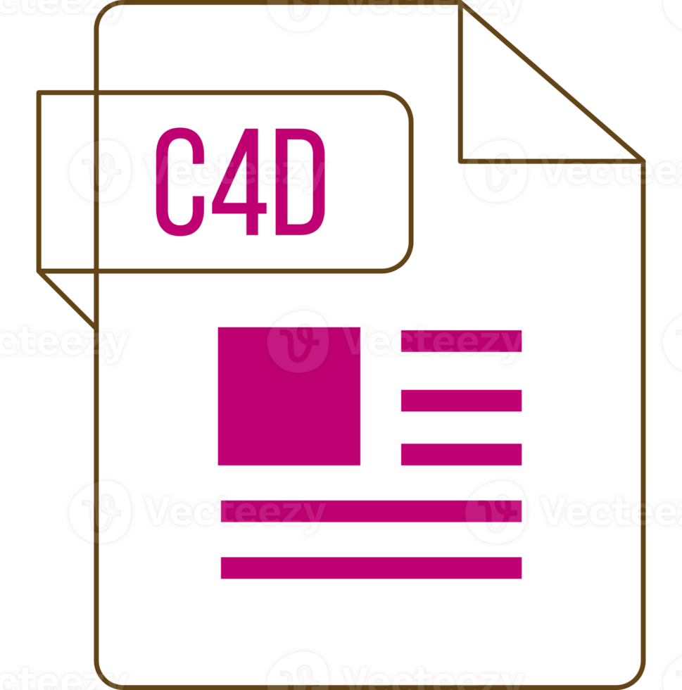 C4d Icon Inside Transparent Outline And Sharp Corners png