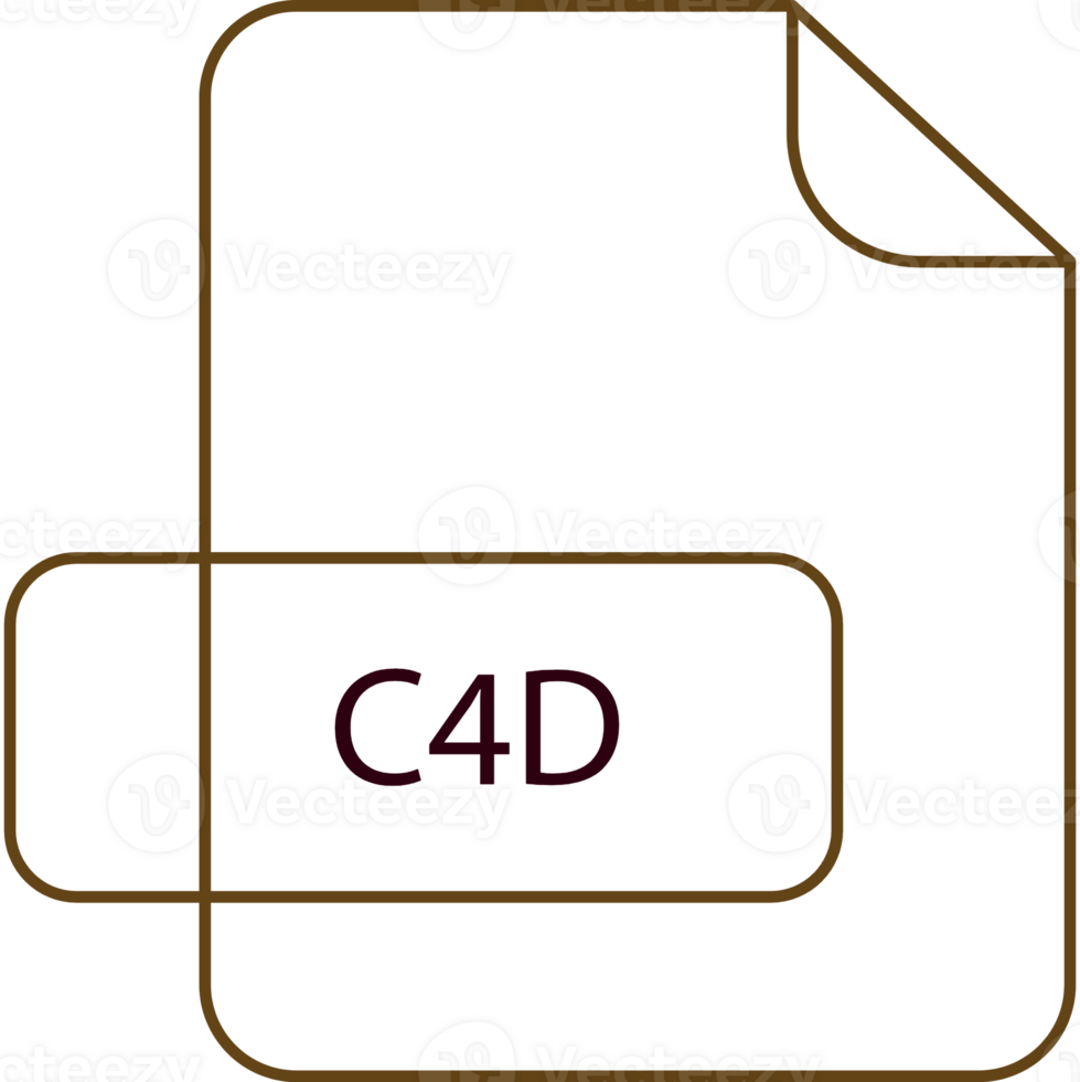 C4d File Extension Icon Raw Thicker Outline png