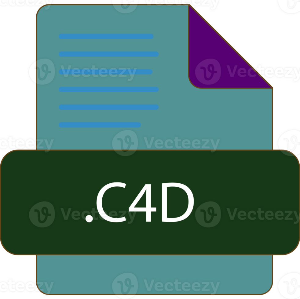 C4d File Extention Icon Old Minimal Color Fill png