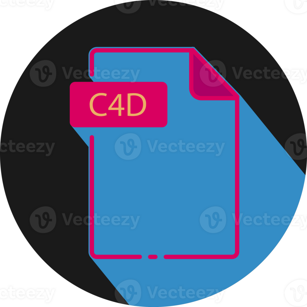 C4d File Fomat Minimal Icon With Circle Outside png