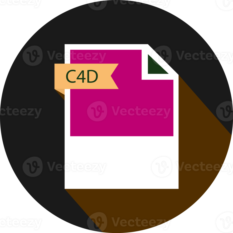 C4d File Format Icon And Black Shadow Circular Shape png