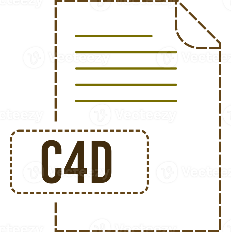 C4d File Format Icon Dashed Outline png