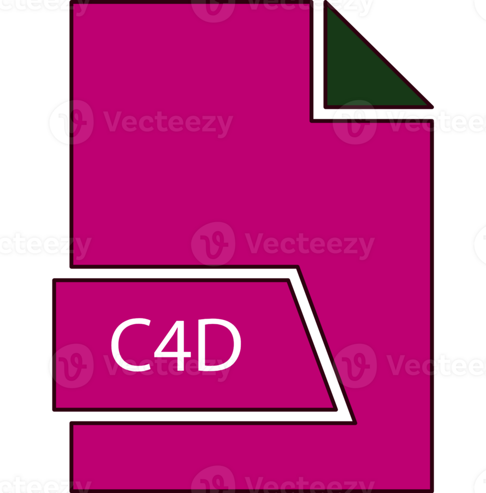 C4d File Format Icon In Shapes 2 Colors And Side Contour png