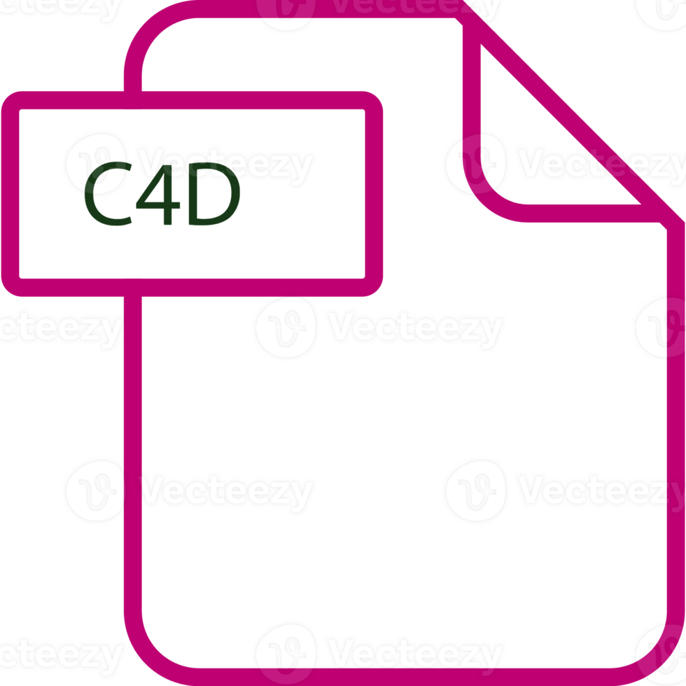 C4d File Format Icon Rounded Shapes Outline png