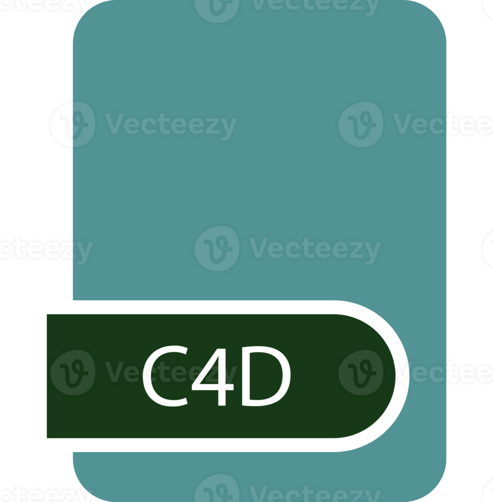 C4d File Format Icon With Contour png