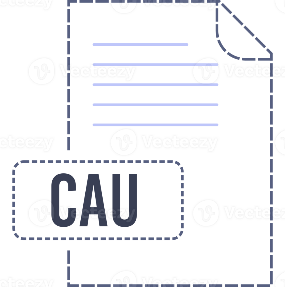 Cau File Format Icon Dashed Outline png