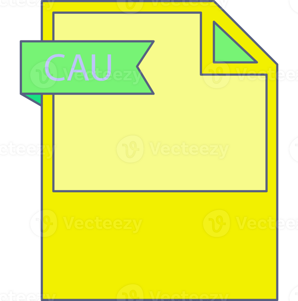 Cau File Format Icon Black Outline And Light Color Text png