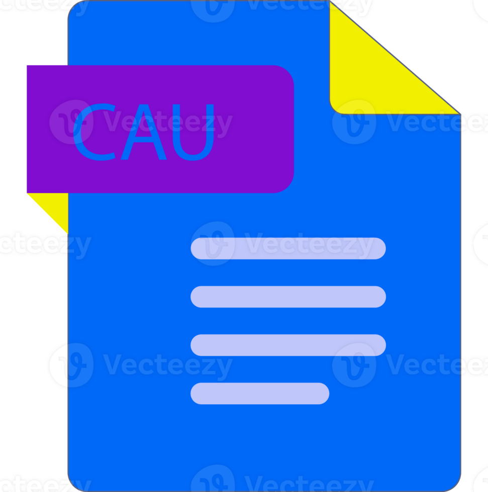 Cau File Icon With Folded Style Document png