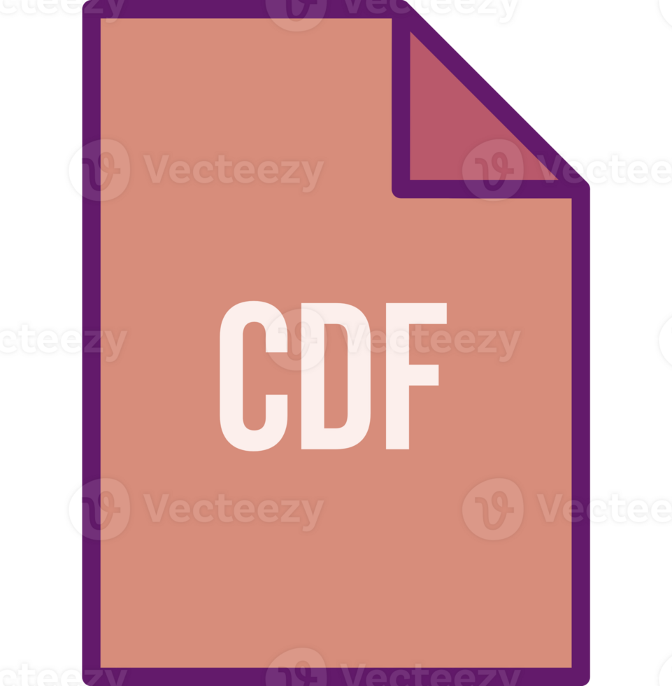 Cdf File Format Minimal Icon With Thick Outline png