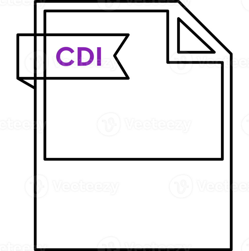 Cdi File Format Icon Black Outline And Light Color Text png
