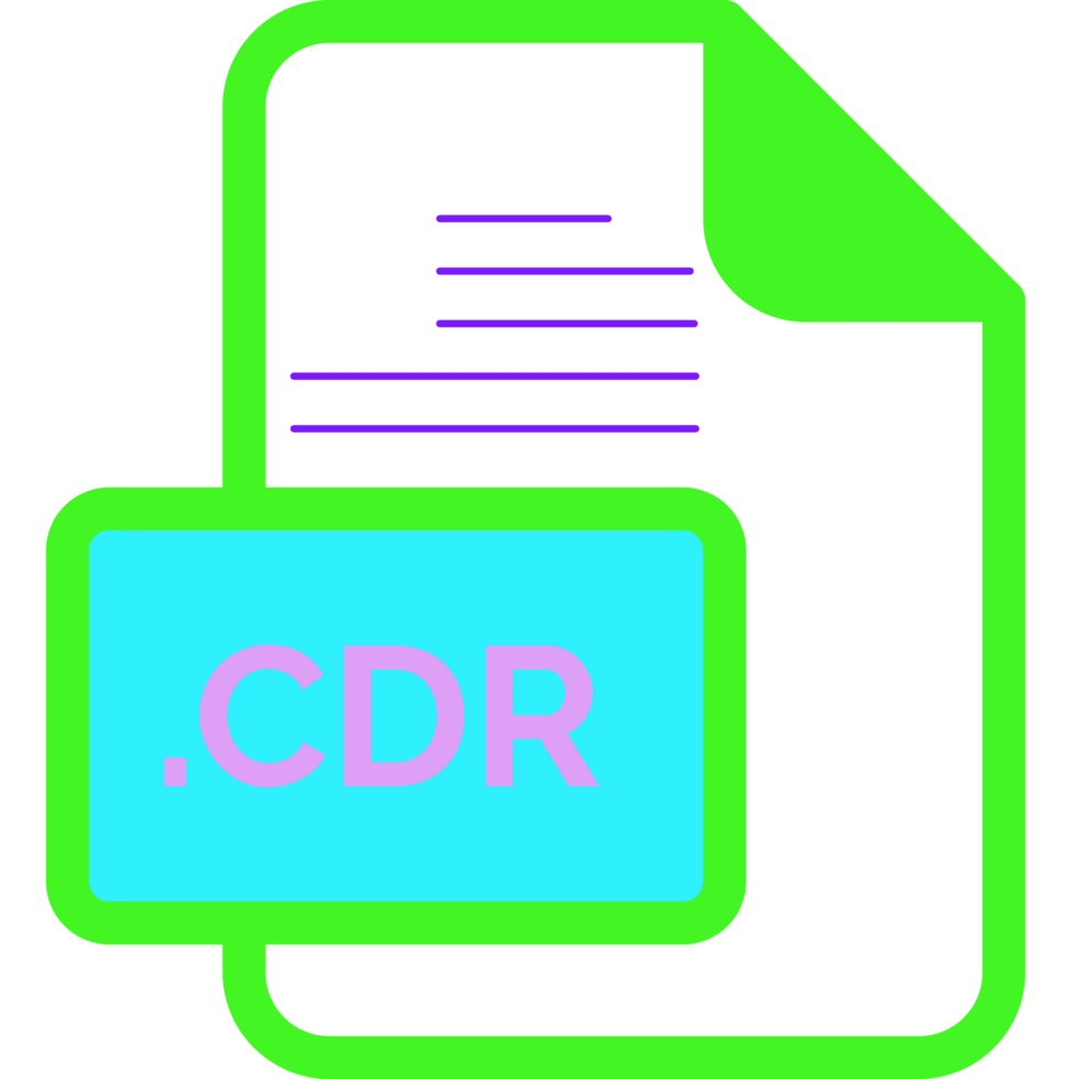 Cdr File Extension Icon Color Fill Rounded Corners Inside Transparent png