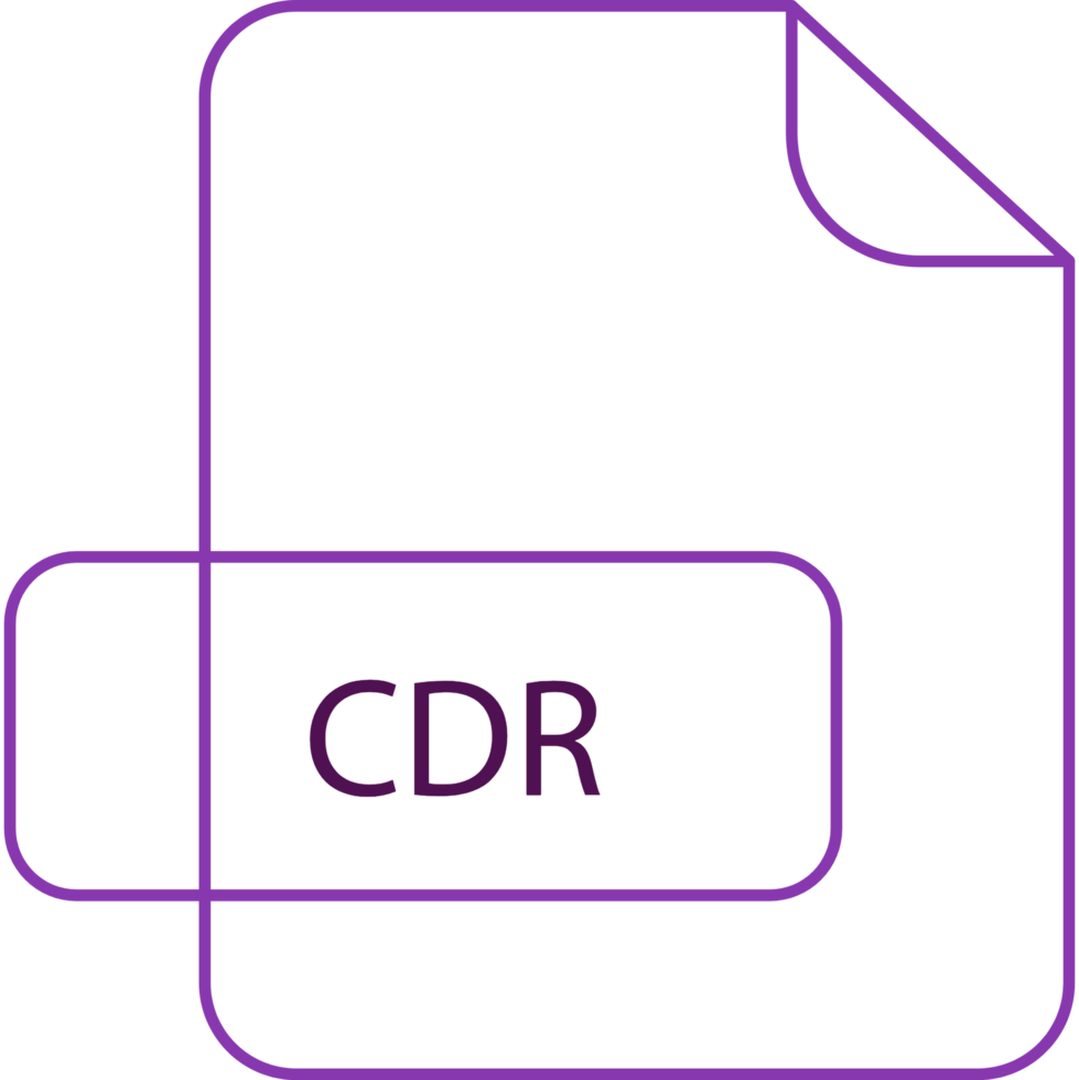 Cdr File Extension Icon Raw Thicker Outline png