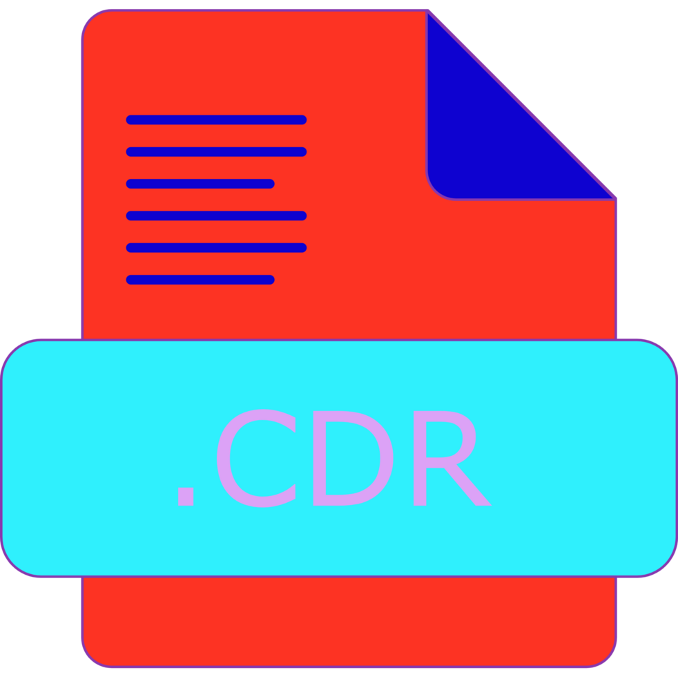 Cdr File Extension Icon Insidse Fill With Lines Fill png