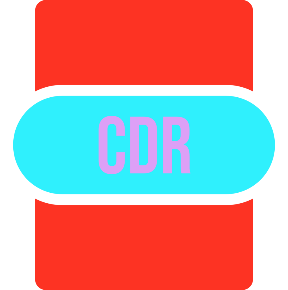 Cdr File Extension Icon Rounded And Color Fill png