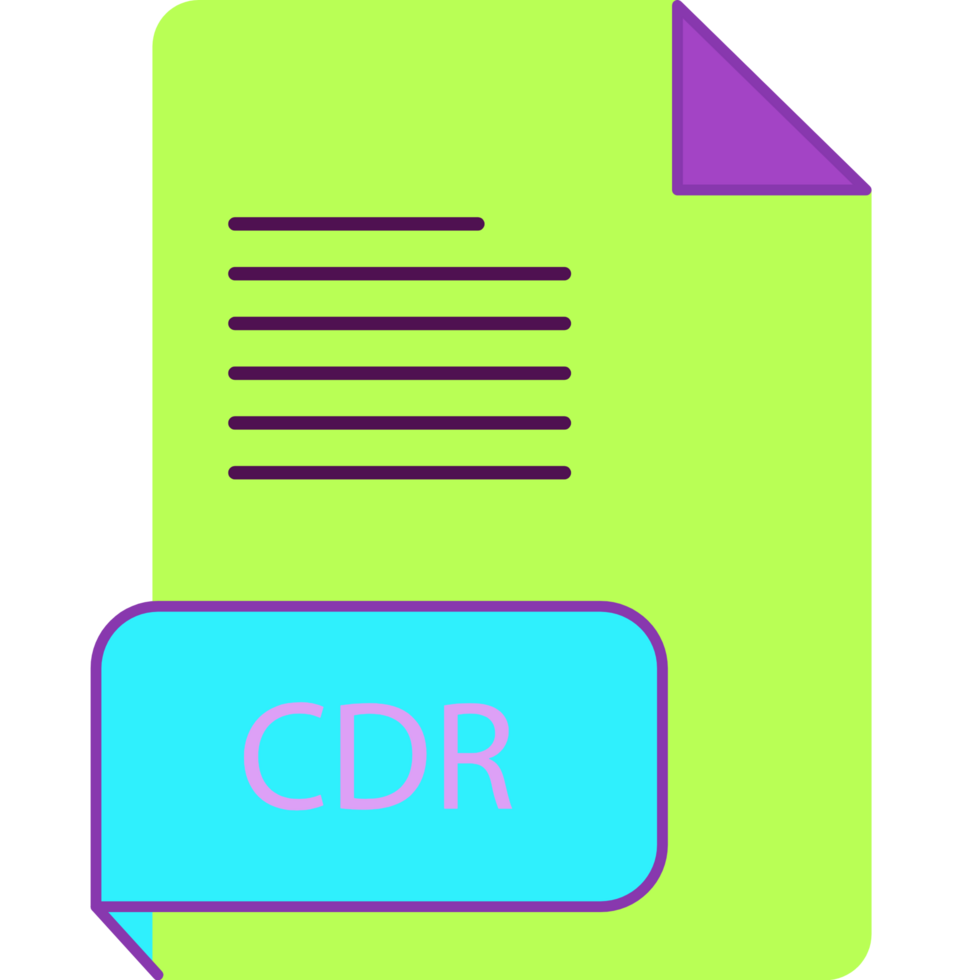 Cdr File Extension Icon Rounded Lines And Crisp Corners png