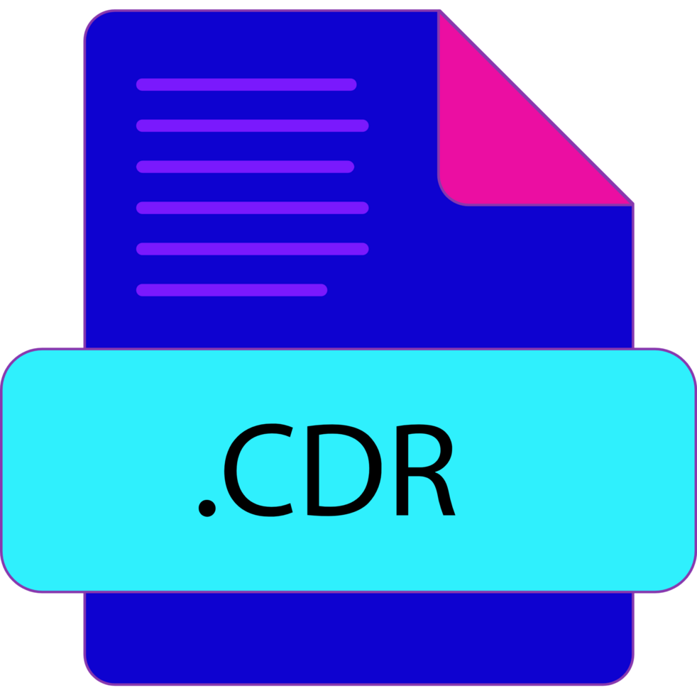 Cdr File Extention Icon Old Minimal Color Fill png