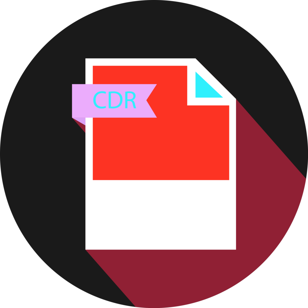Cdr File Format Icon And Black Shadow Circular Shape png
