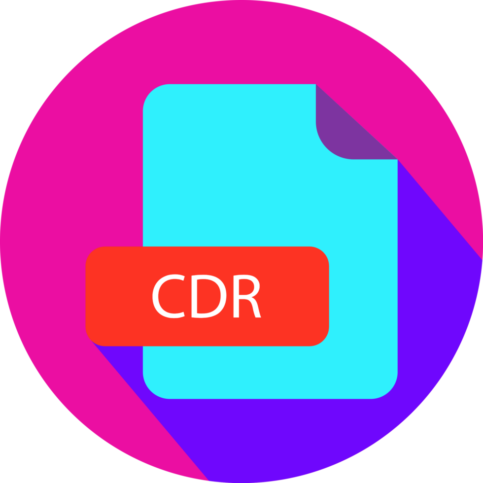 Cdr File Extension Icon With Black Shadow Circular Icon png