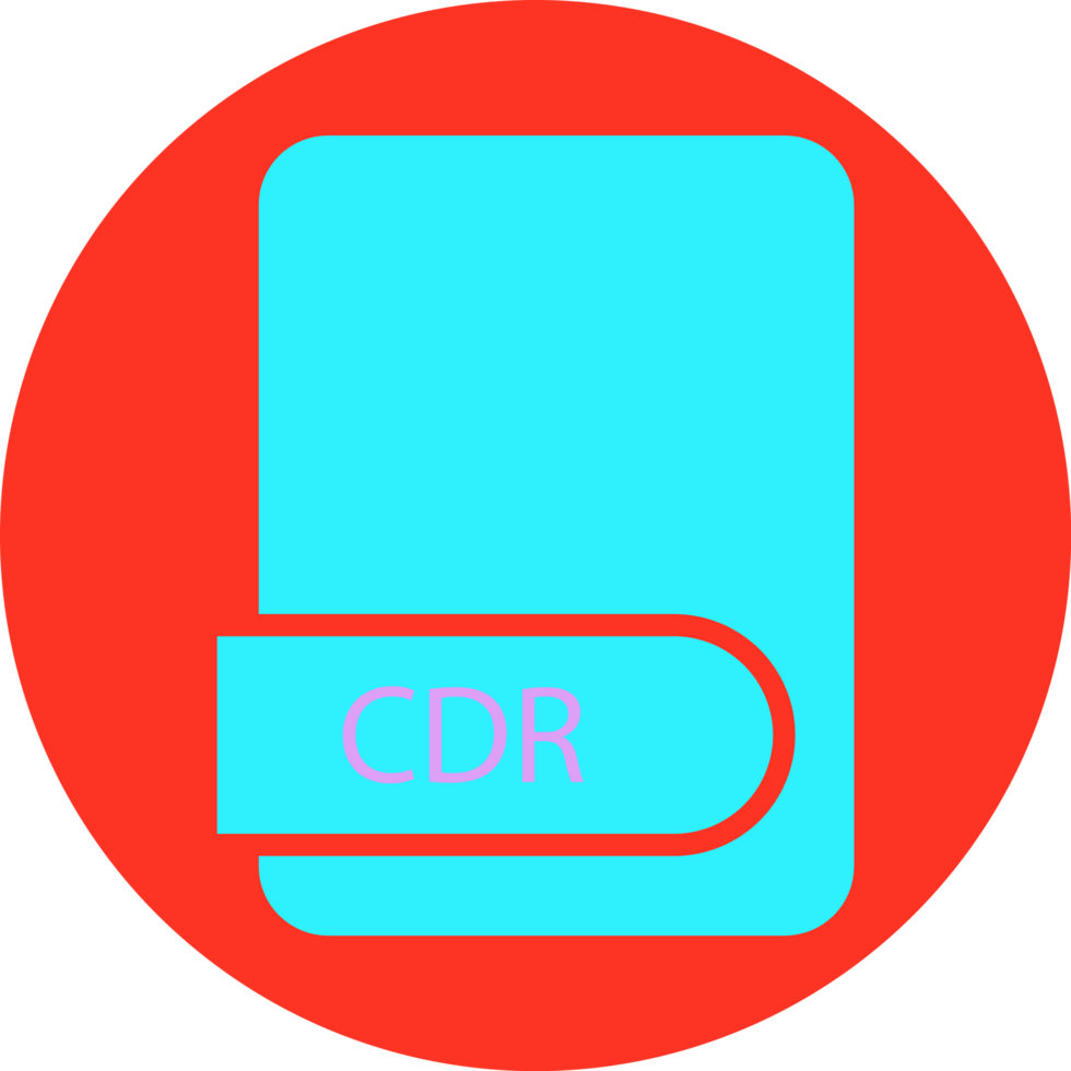 A red circle with the word cdr on it png